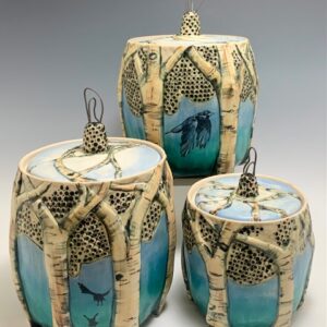 Set of 3 lidded jars
